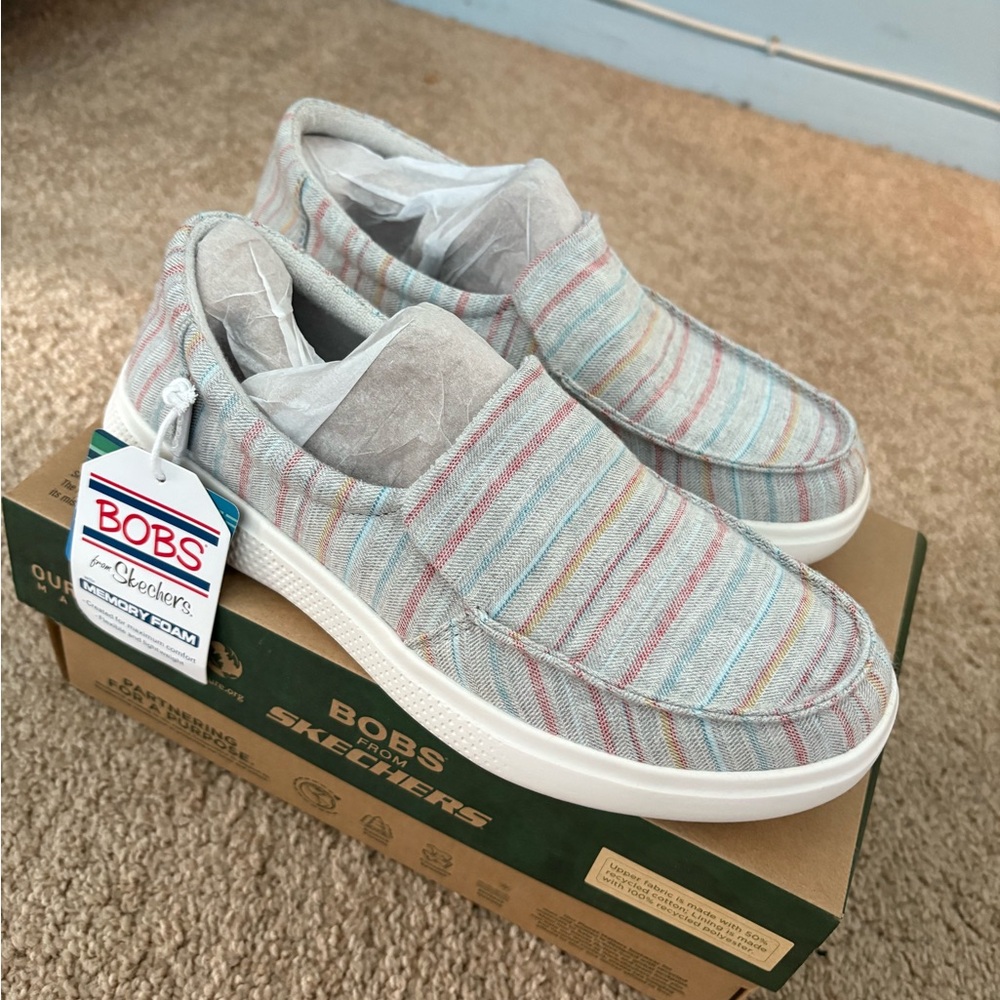 BOBS from Skechers Pastel Striped Slip-Ons